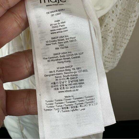 NEW Maje Dress Womens 3- US Large Raye Lace Long Sleeve in Ecru White - Picture 7 of 13